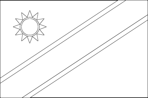Contorno de la bandera de Namibia para colorear