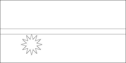 Contorno de la bandera de Nauru para colorear