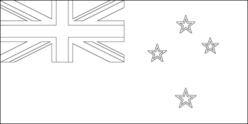Contorno de la bandera de Nueva Zelanda para colorear