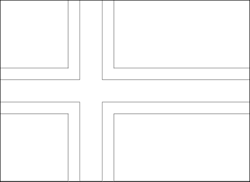 Contorno de la bandera de Noruega para colorear