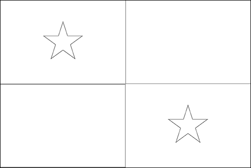 Contorno de la bandera de Panamá para colorear