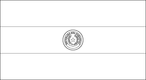 Contorno de la bandera de Paraguay para colorear