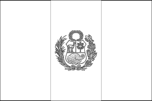 Contorno de la bandera de Perú para colorear