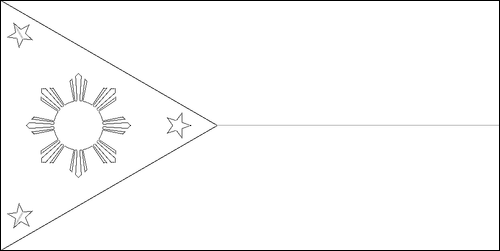Contorno de la bandera de Filipinas para colorear