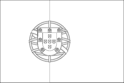 Contorno de la bandera de Portugal para colorear