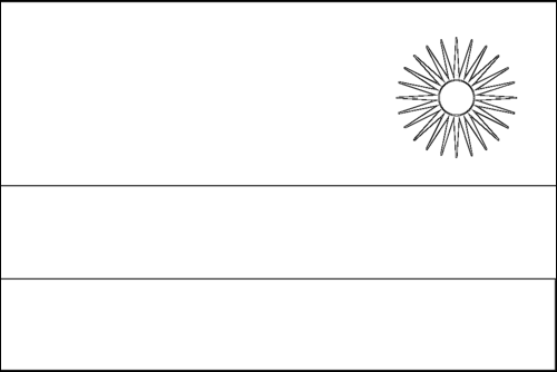 Contorno de la bandera de Ruanda para colorear