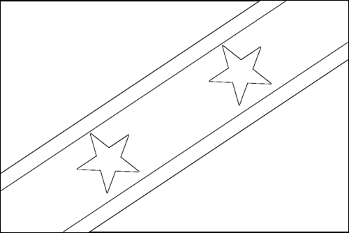Contorno de la bandera de San Cristóbal y Nieves para colorear
