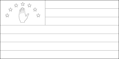 Contorno de la bandera de Abjasia para colorear