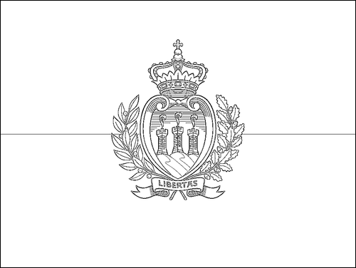 Contorno de la bandera de San Marino para colorear