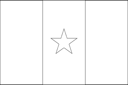 Contorno de la bandera de Senegal para colorear