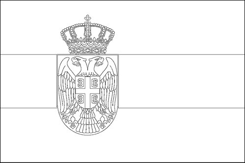 Contorno de la bandera de Serbia para colorear