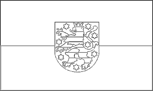 Contorno de la bandera de Turingia para colorear
