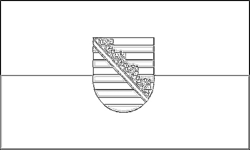 Contorno de la bandera de Sajonia para colorear