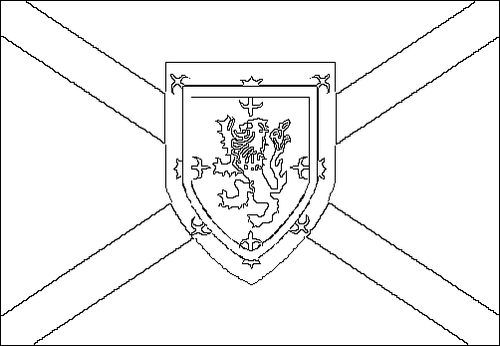 Contorno de la bandera de Nueva Escocia para colorear