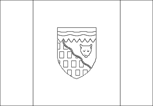 Contorno de la bandera de Territorios del Noroeste para colorear