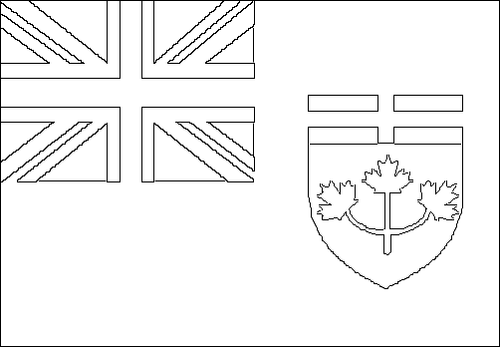 Contorno de la bandera de Ontario para colorear