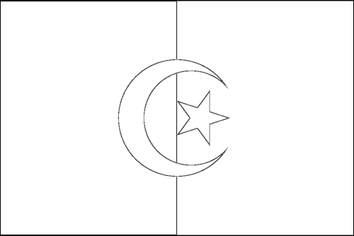 Contorno de la bandera de Argelia para colorear