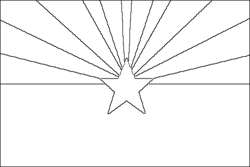 Contorno de la bandera de Arizona para colorear