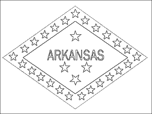 Contorno de la bandera de Arkansas para colorear