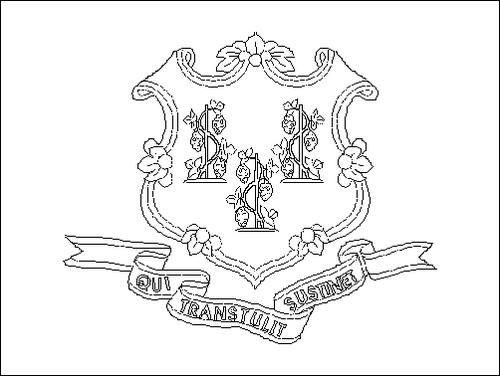 Contorno de la bandera de Connecticut para colorear