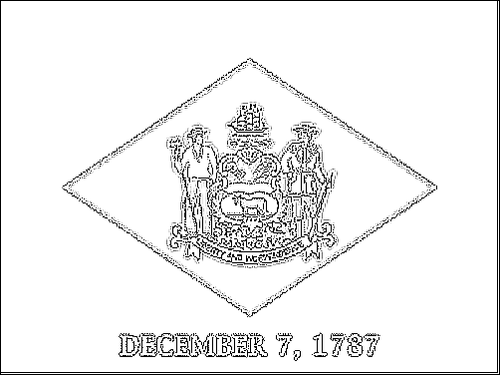 Contorno de la bandera de Delaware para colorear