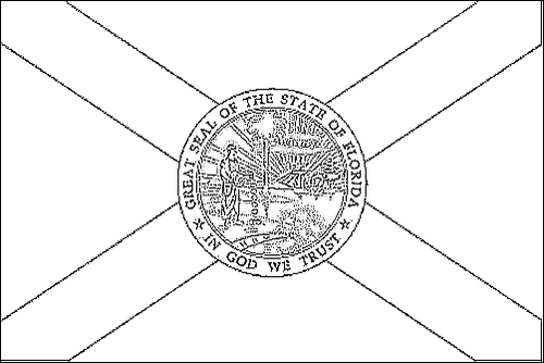 Contorno de la bandera de Florida para colorear