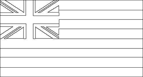 Contorno de la bandera de Hawai para colorear