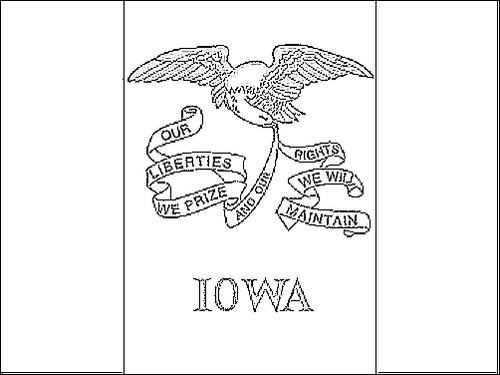 Contorno de la bandera de Iowa para colorear