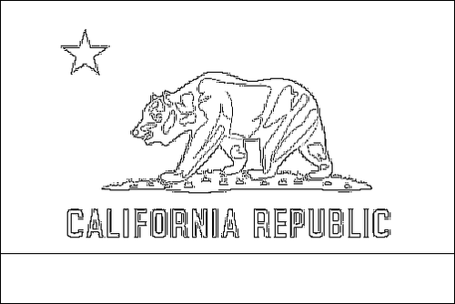 Contorno de la bandera de California para colorear