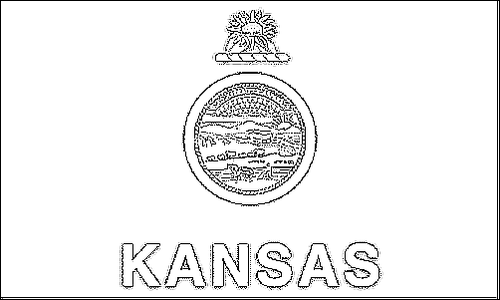 Contorno de la bandera de Kansas para colorear