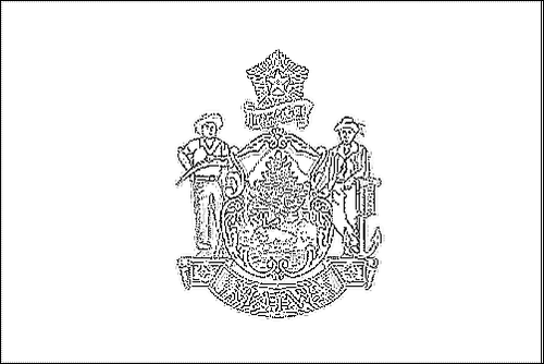 Contorno de la bandera de Maine para colorear