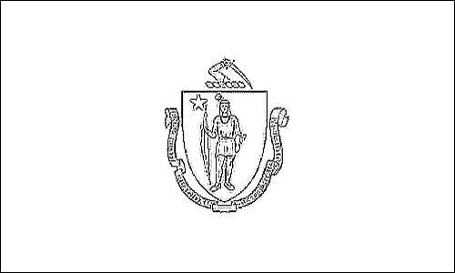 Contorno de la bandera de Massachusetts para colorear
