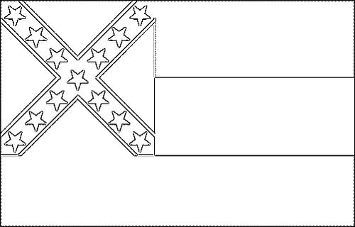 Contorno de la bandera de Mississippi para colorear
