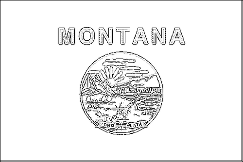 Contorno de la bandera de Montana para colorear