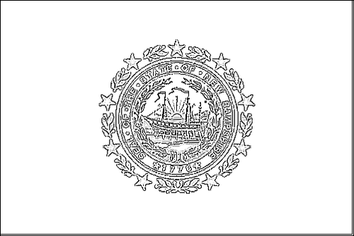 Contorno de la bandera de Nuevo Hampshire para colorear