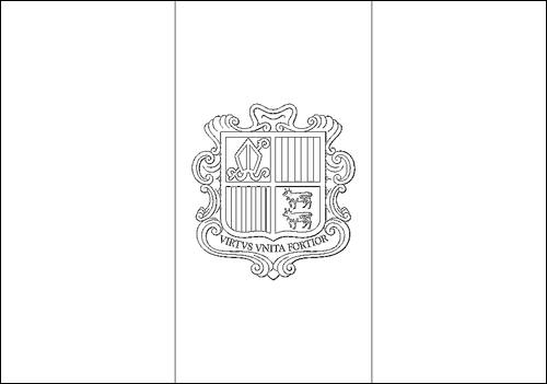 Contorno de la bandera de Andorra para colorear