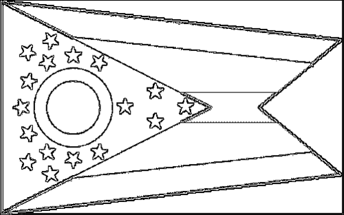 Contorno de la bandera de Ohio para colorear
