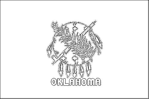 Contorno de la bandera de Oklahoma para colorear