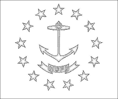 Contorno de la bandera de Rhode Island para colorear