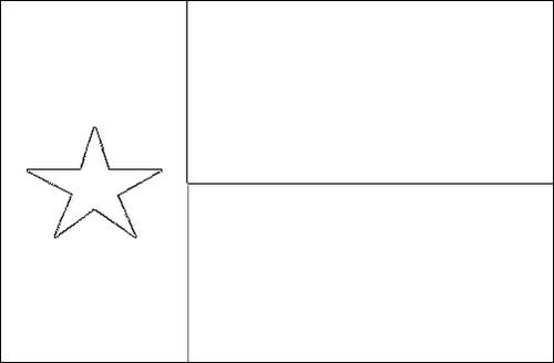Contorno de la bandera de Texas para colorear