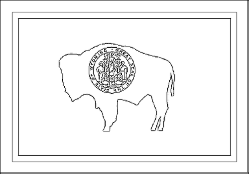 Contorno de la bandera de Wyoming para colorear