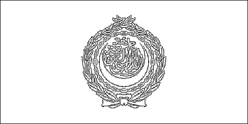 Contorno de la bandera de Liga Árabe para colorear