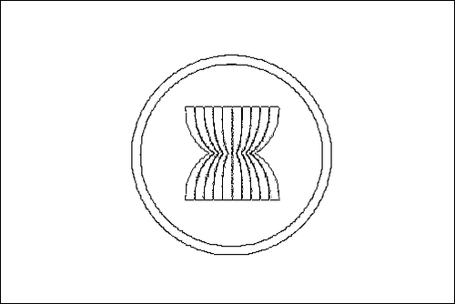 Contorno de la bandera de ASEAN (Asociación de Naciones del Sudeste Asiático) para colorear