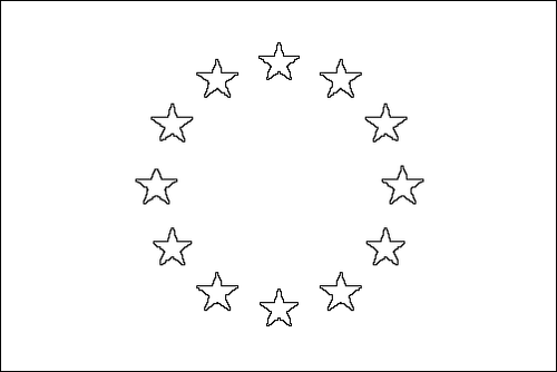 Contorno de la bandera de Unión Europea (UE) para colorear