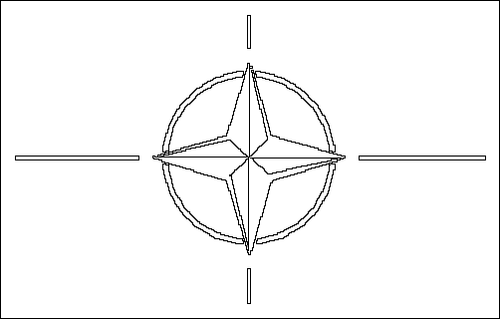 Contorno de la bandera de OTAN (Organización del Tratado del Atlántico Norte) para colorear