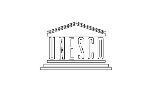 Contorno de la bandera de UNESCO para colorear