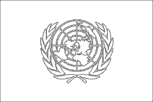 Contorno de la bandera de Naciones Unidas (ONU) para colorear