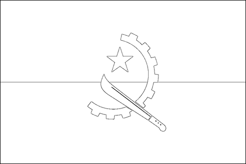 Contorno de la bandera de Angola para colorear