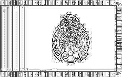 Contorno de la bandera de Federación Mexicana de Fútbol para colorear