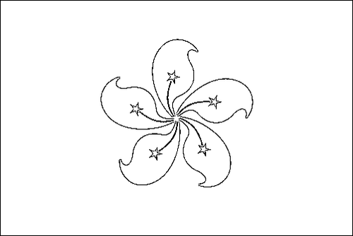 Contorno de la bandera de Hong Kong para colorear
